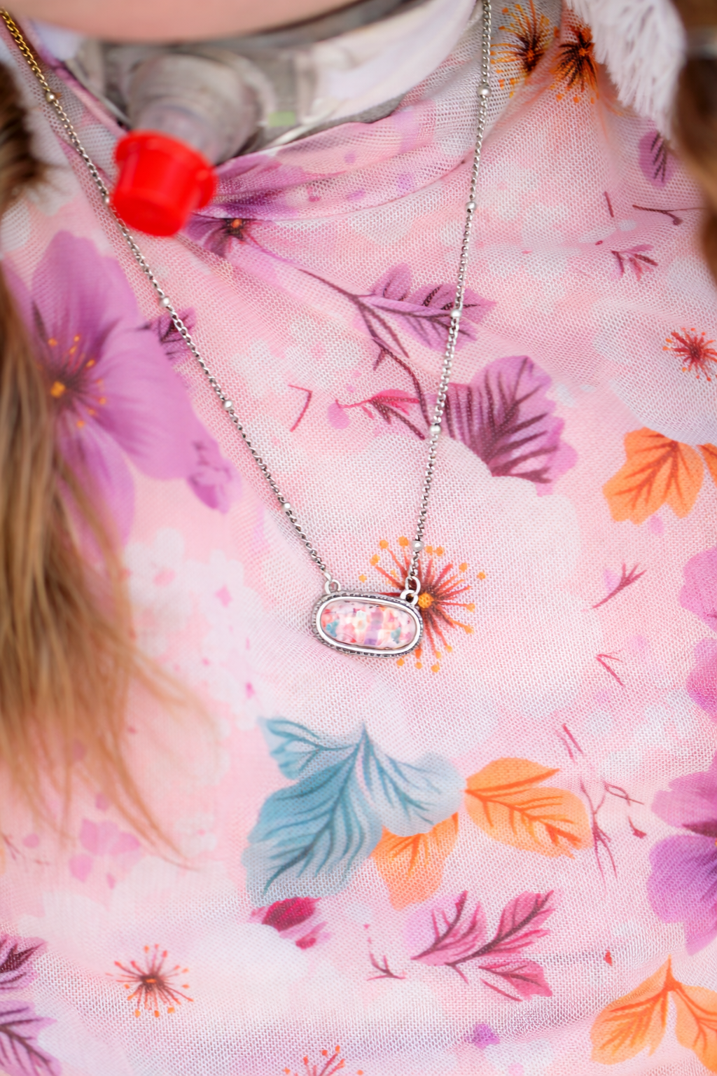 Scarlett Giveback SILVER Floral Necklace