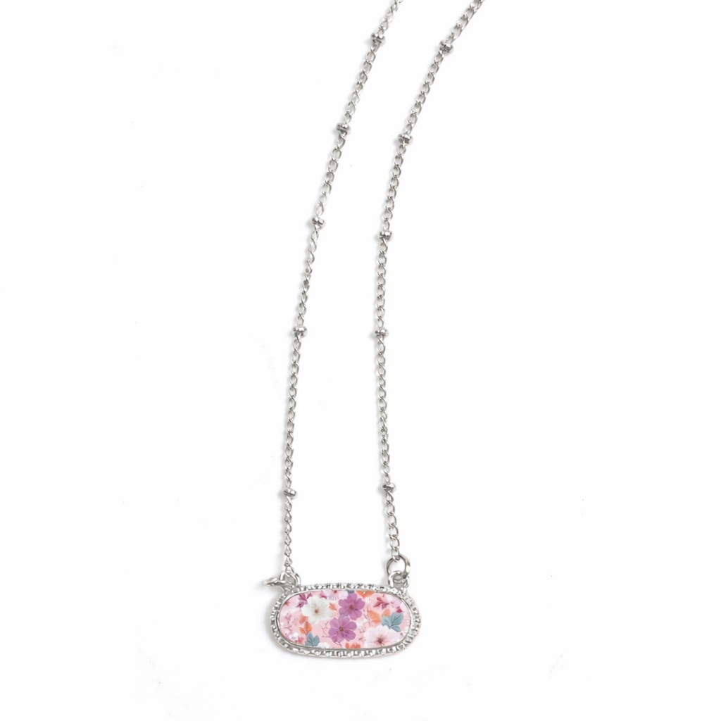 Scarlett Giveback SILVER Floral Necklace