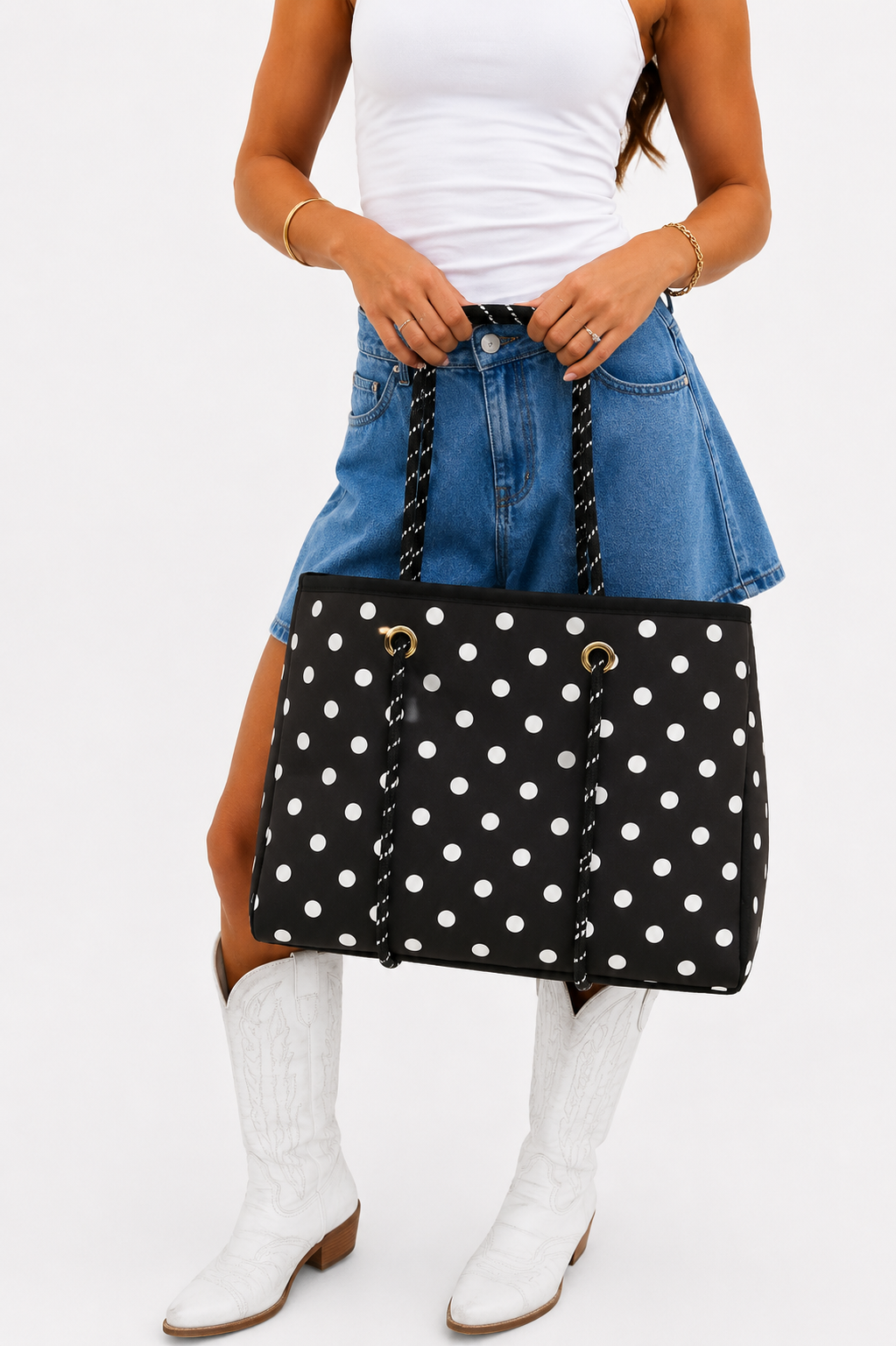 Large Tote in Polka Dot