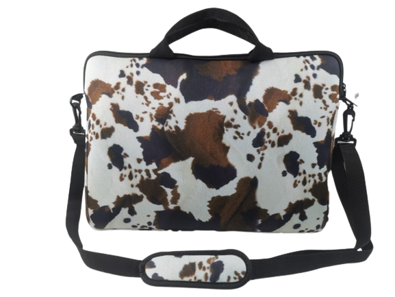 Brown Cowhide Laptop Shoulder Bag