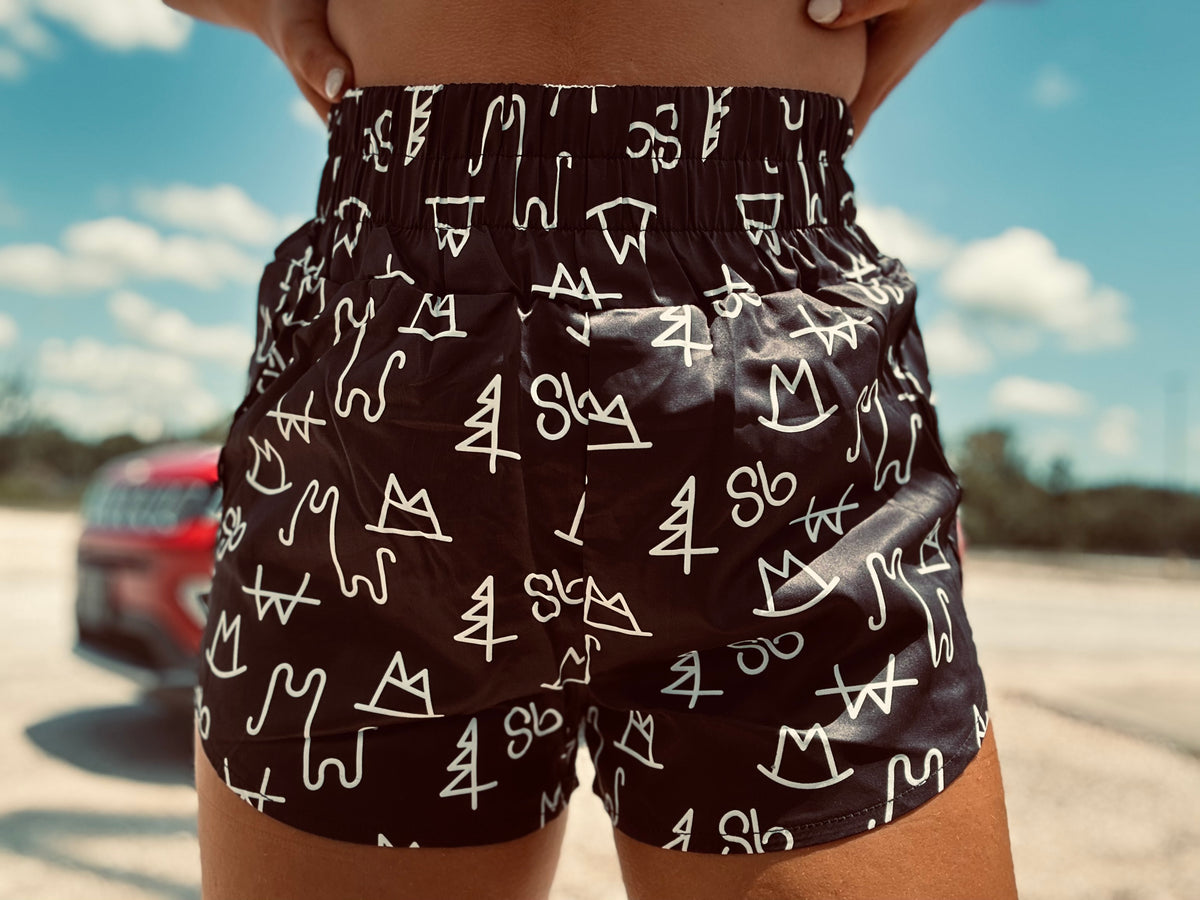Black Brand Shorts