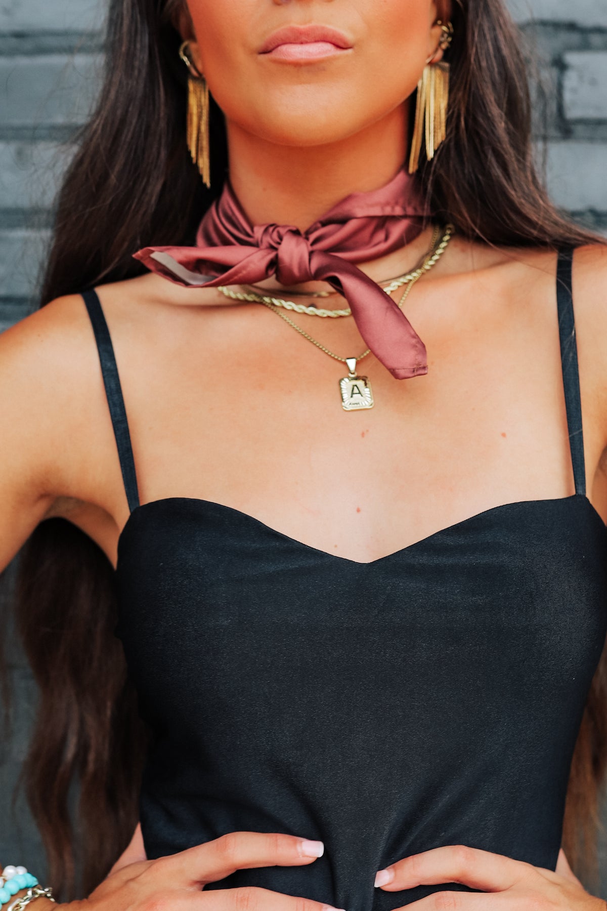 Red &amp; White Checkerboard Buckaroo Scarf