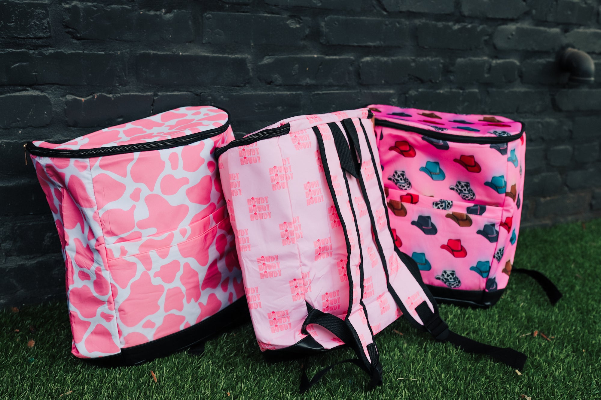 Pink Cowhide Backpack Cooler