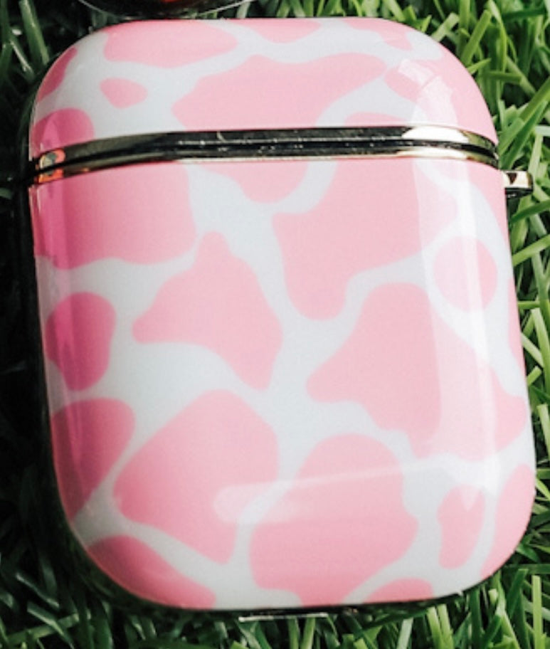 Pink Cowhide Airpod Case