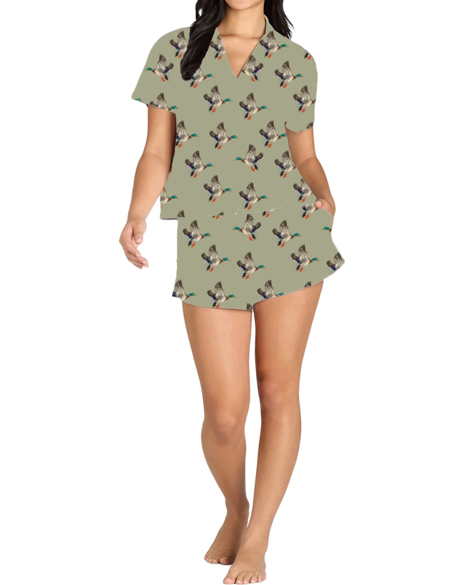 Green Duck Pajama Set