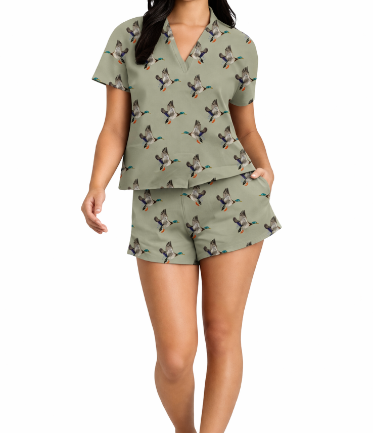 Green Duck Pajama Set