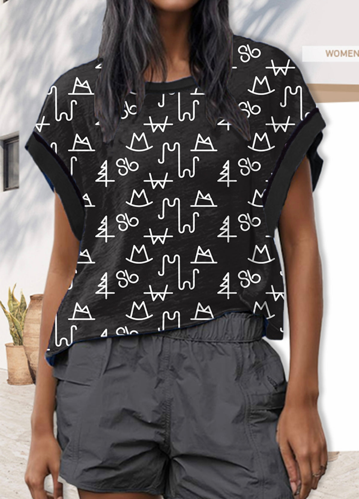 Black Brand Cross-Back Shirt