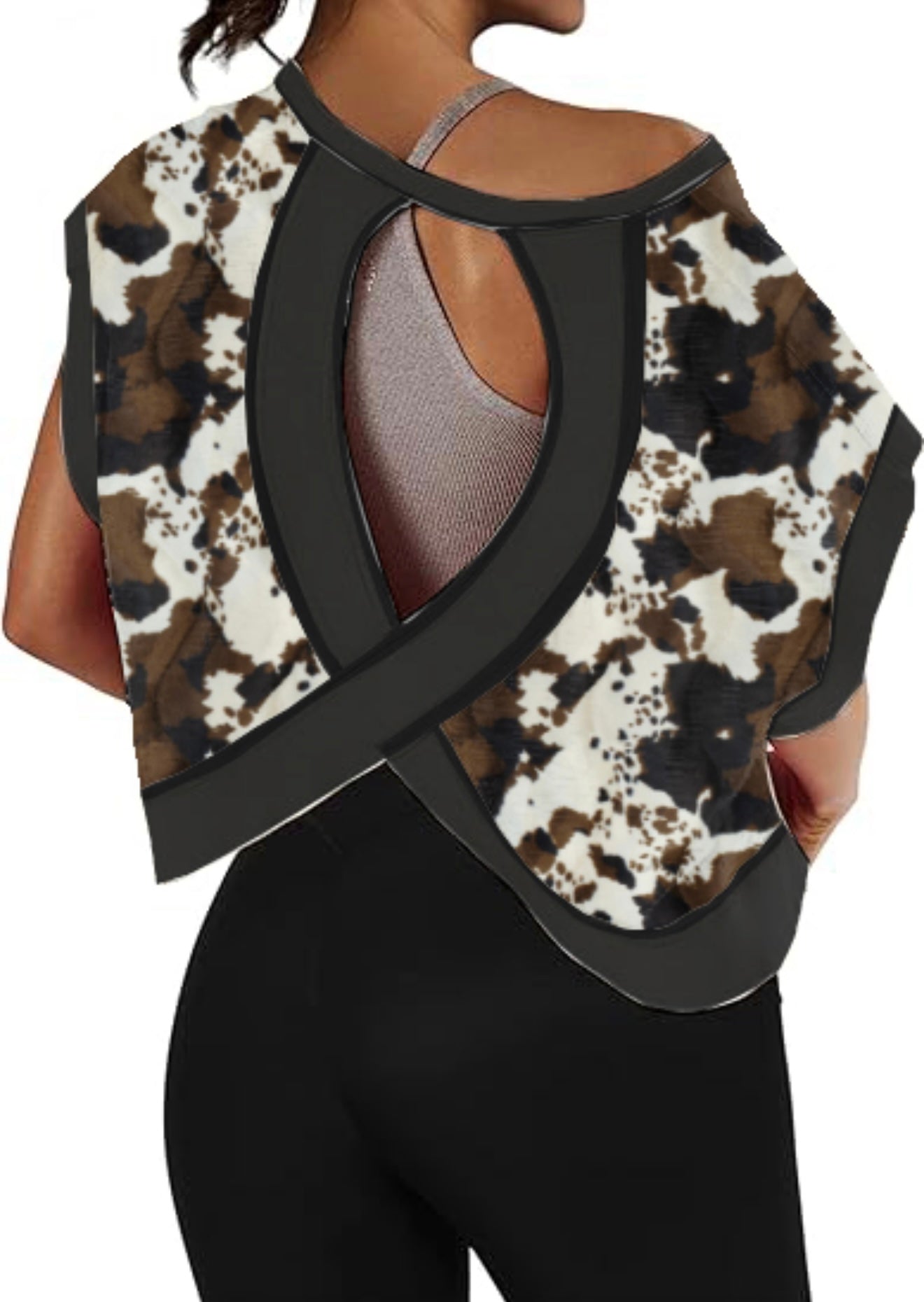 Brown Cowhide Cross-Back Shirt
