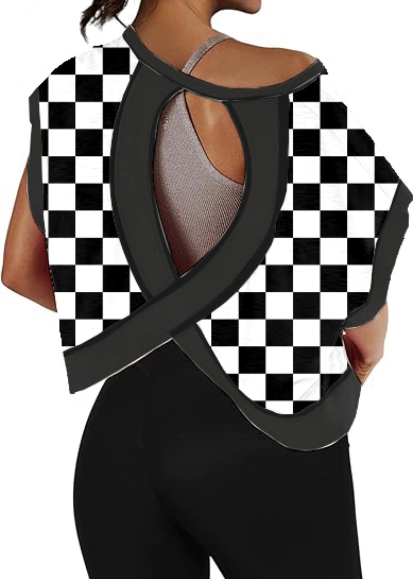 Checkerboard Cross-Back Shirt