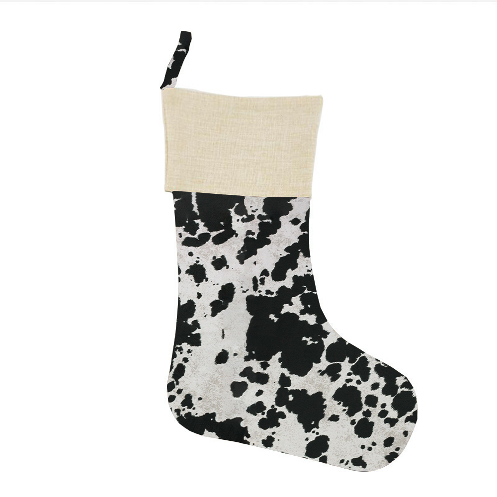 Black Cowhide Christmas Stocking