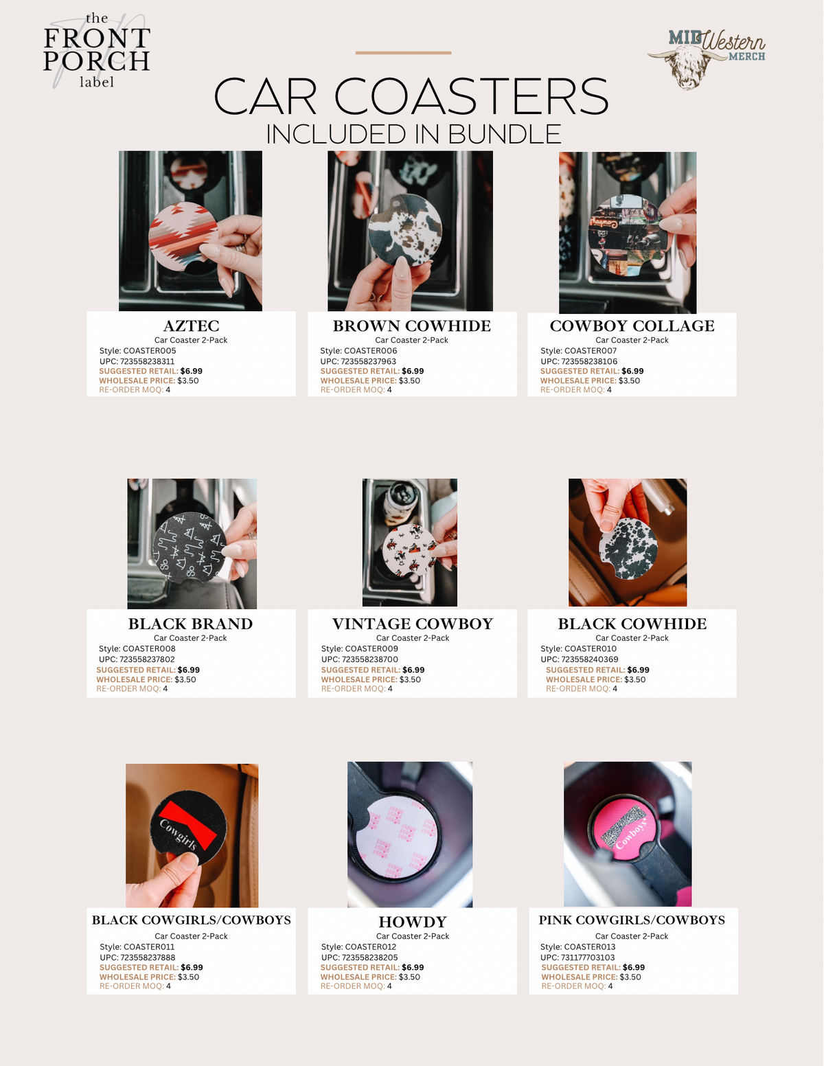 Car Coaster 2-Packs Bundle