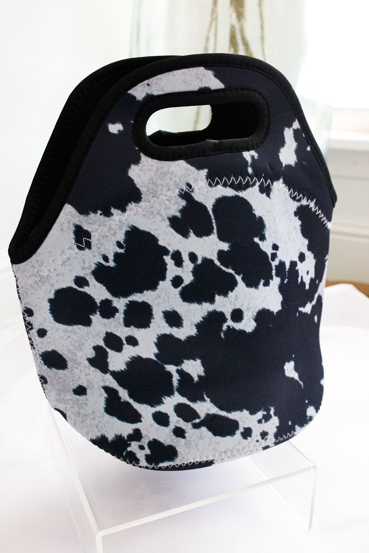 Black Cowhide Lunch Tote