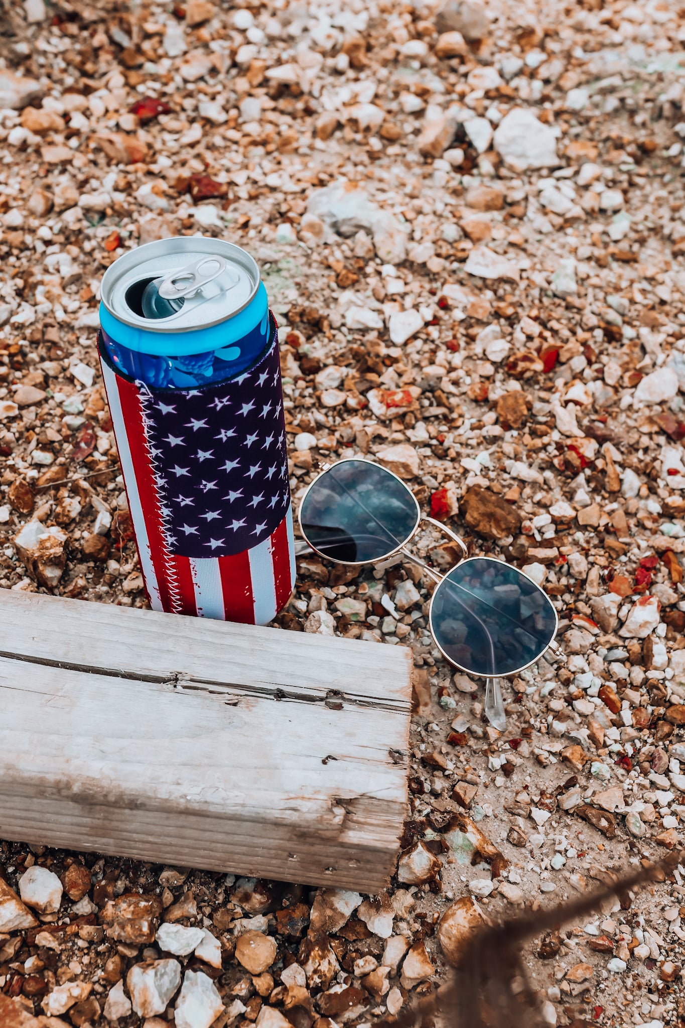 Red, White, & Blue Flag Tall Coozie 2-Pack