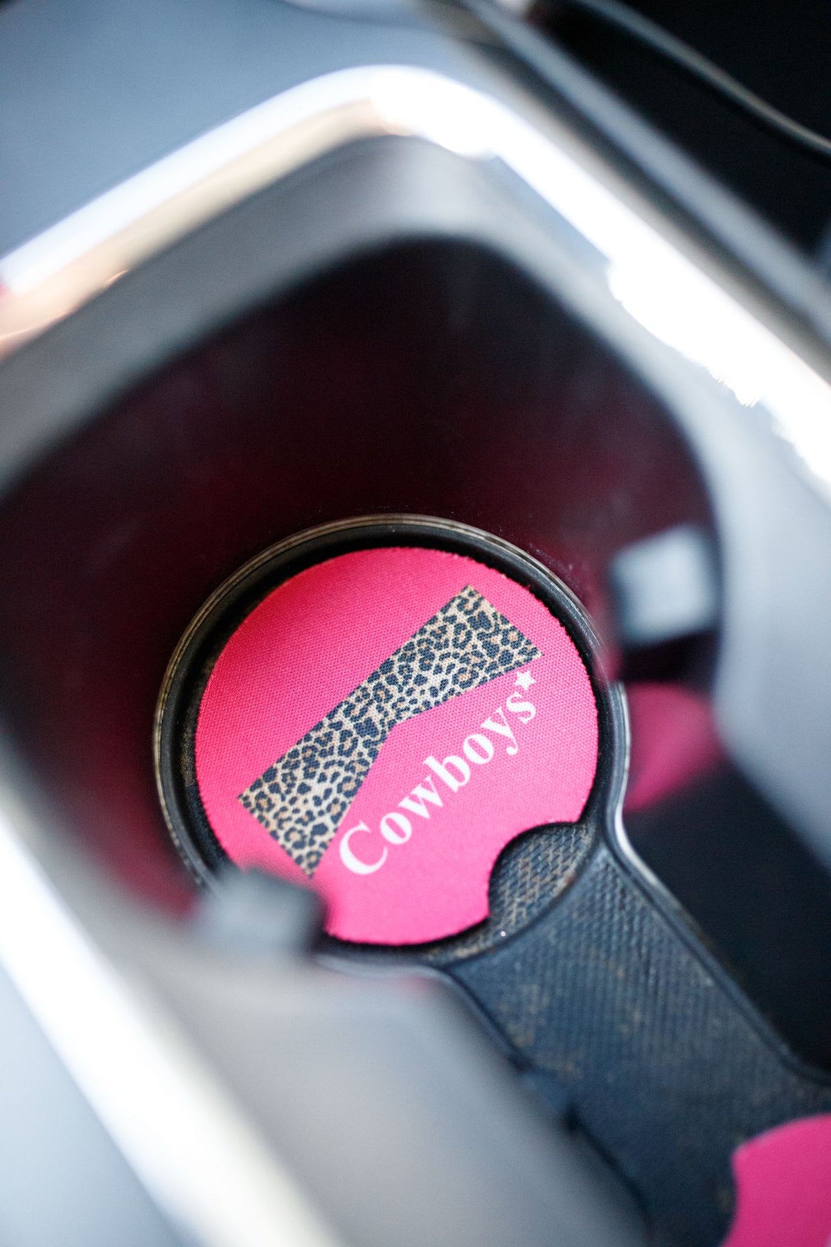 Pink Cowgirls/Cowboys Car Coasters 2-Pack