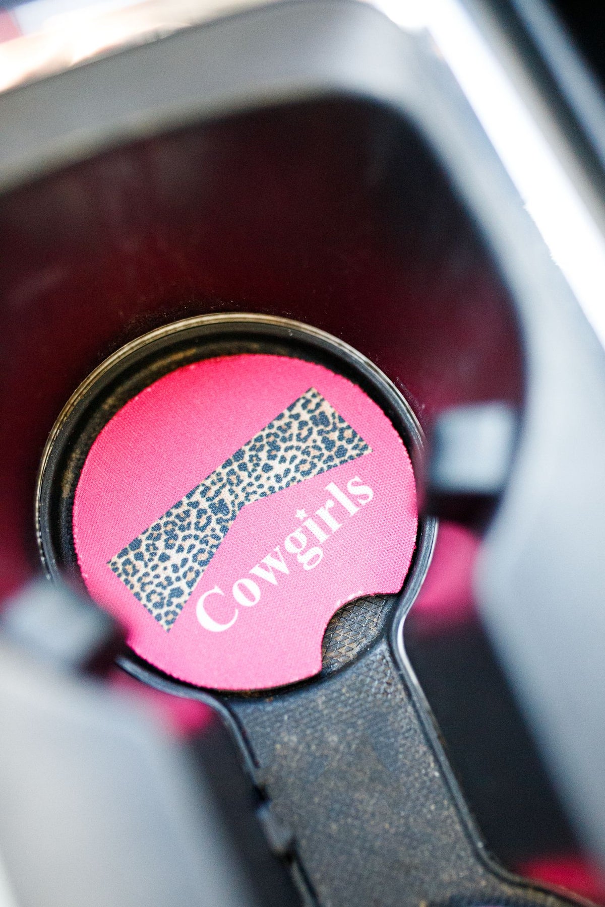 Pink Cowgirls/Cowboys Car Coasters 2-Pack