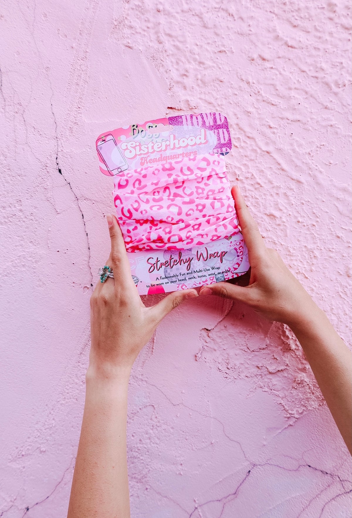 Pink Leopard Stretchy Headwrap