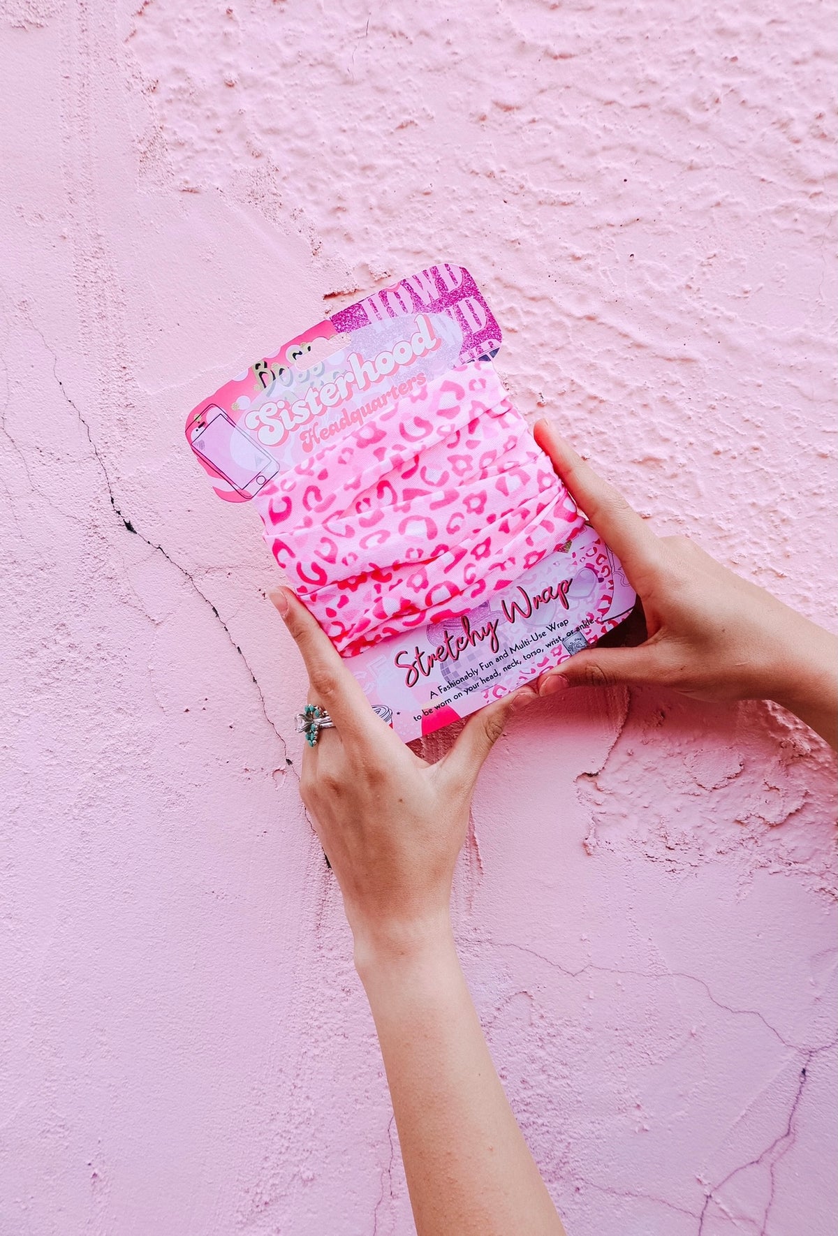 Pink Leopard Stretchy Headwrap