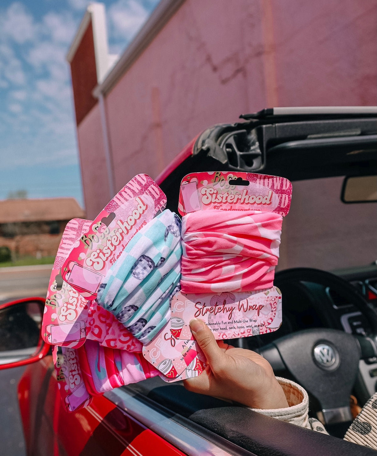 Pink Cow Print Stretchy Headwrap