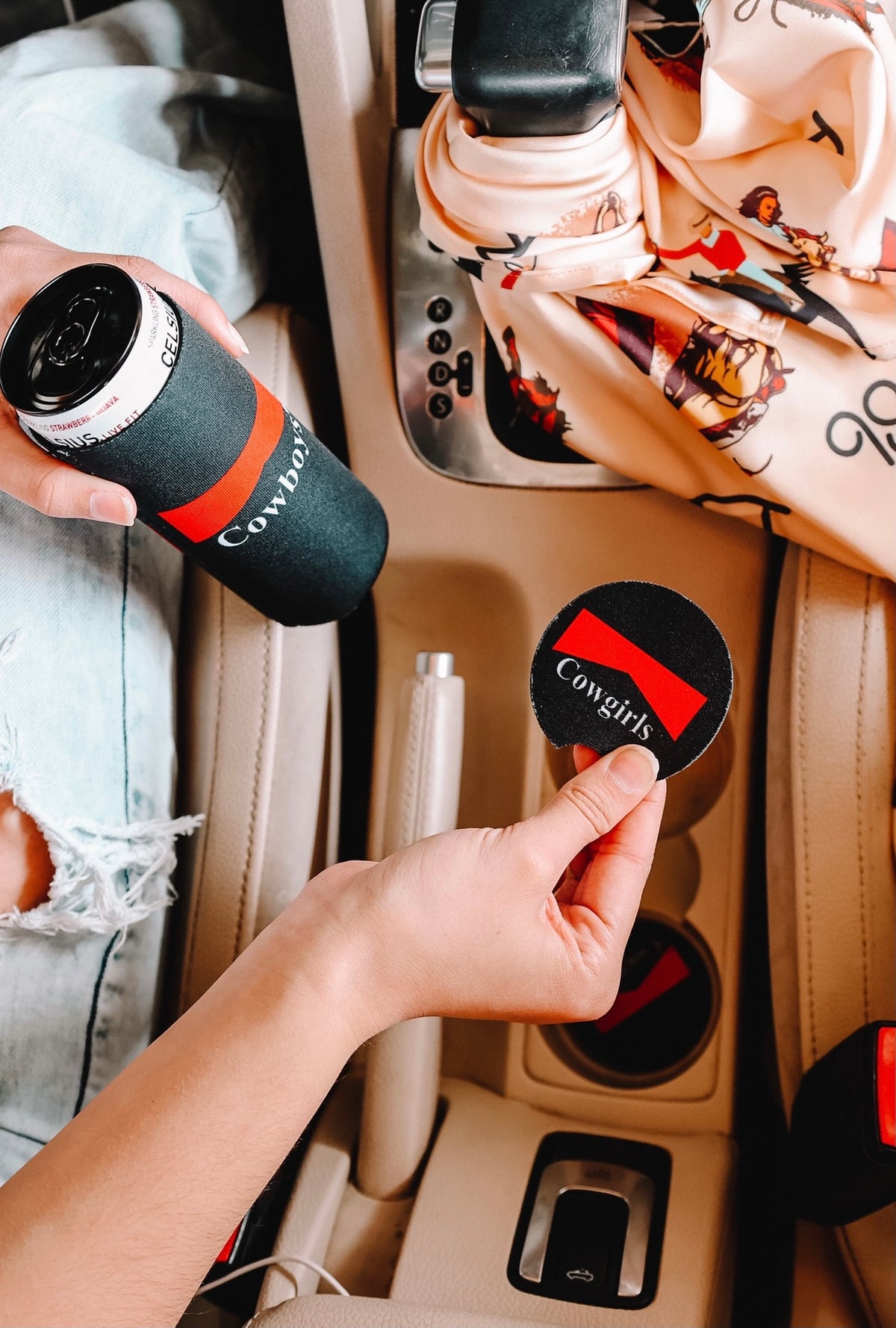 Cowboys + Cowgirls Car Coasters 2-Pack