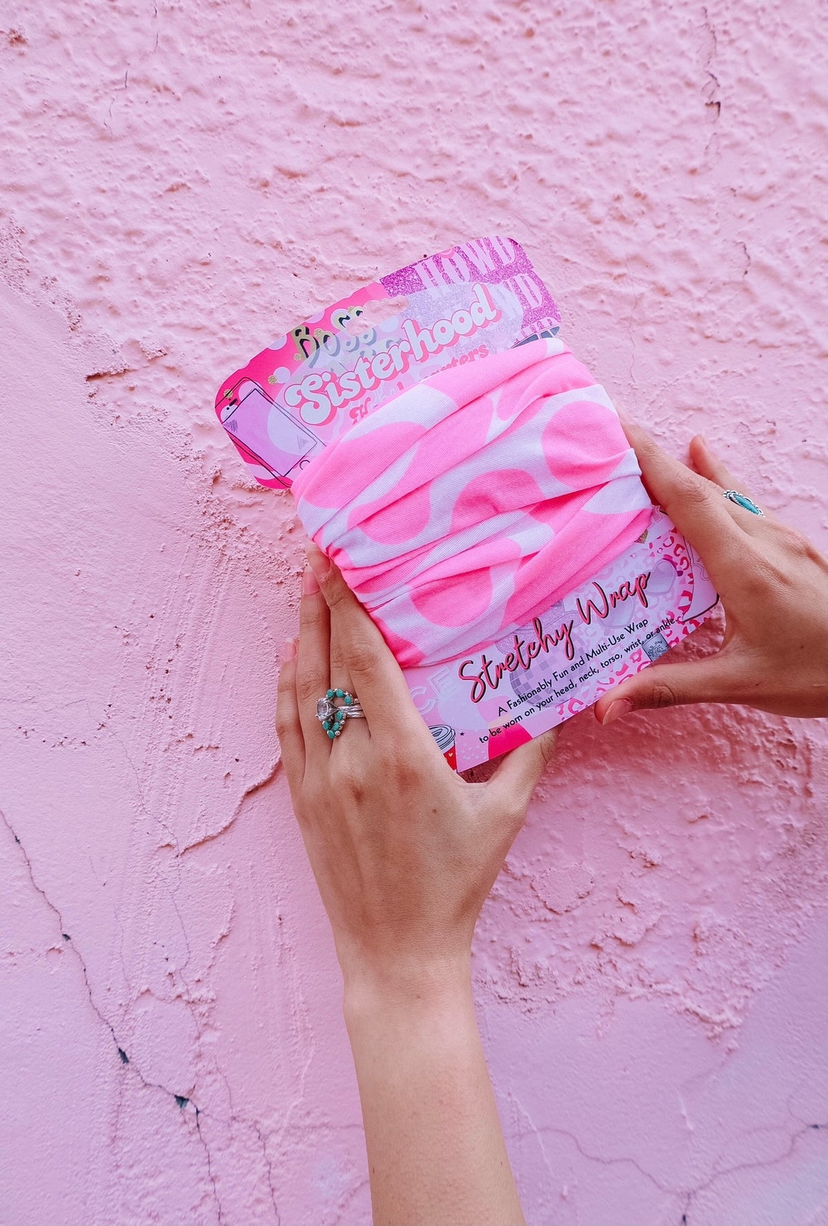 Pink Cow Print Stretchy Headwrap