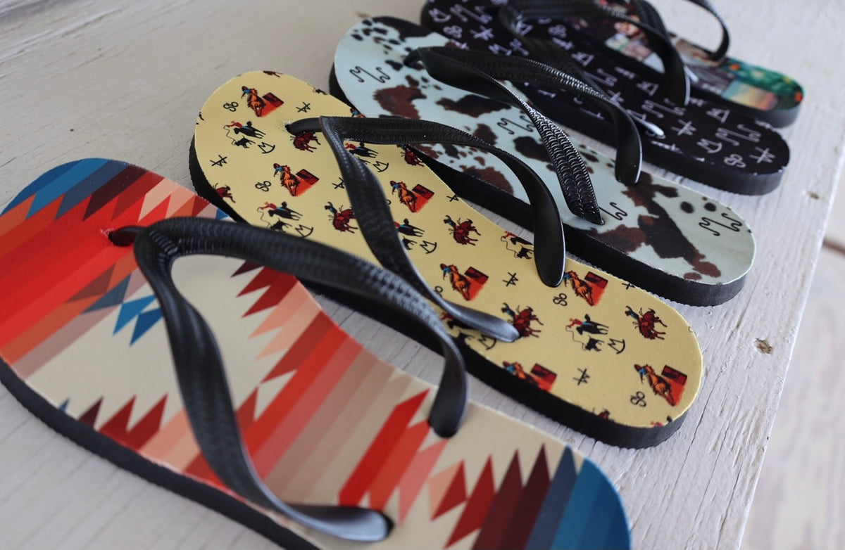 Vintage Cowboy Flip Flops - Front Porch Wholesale