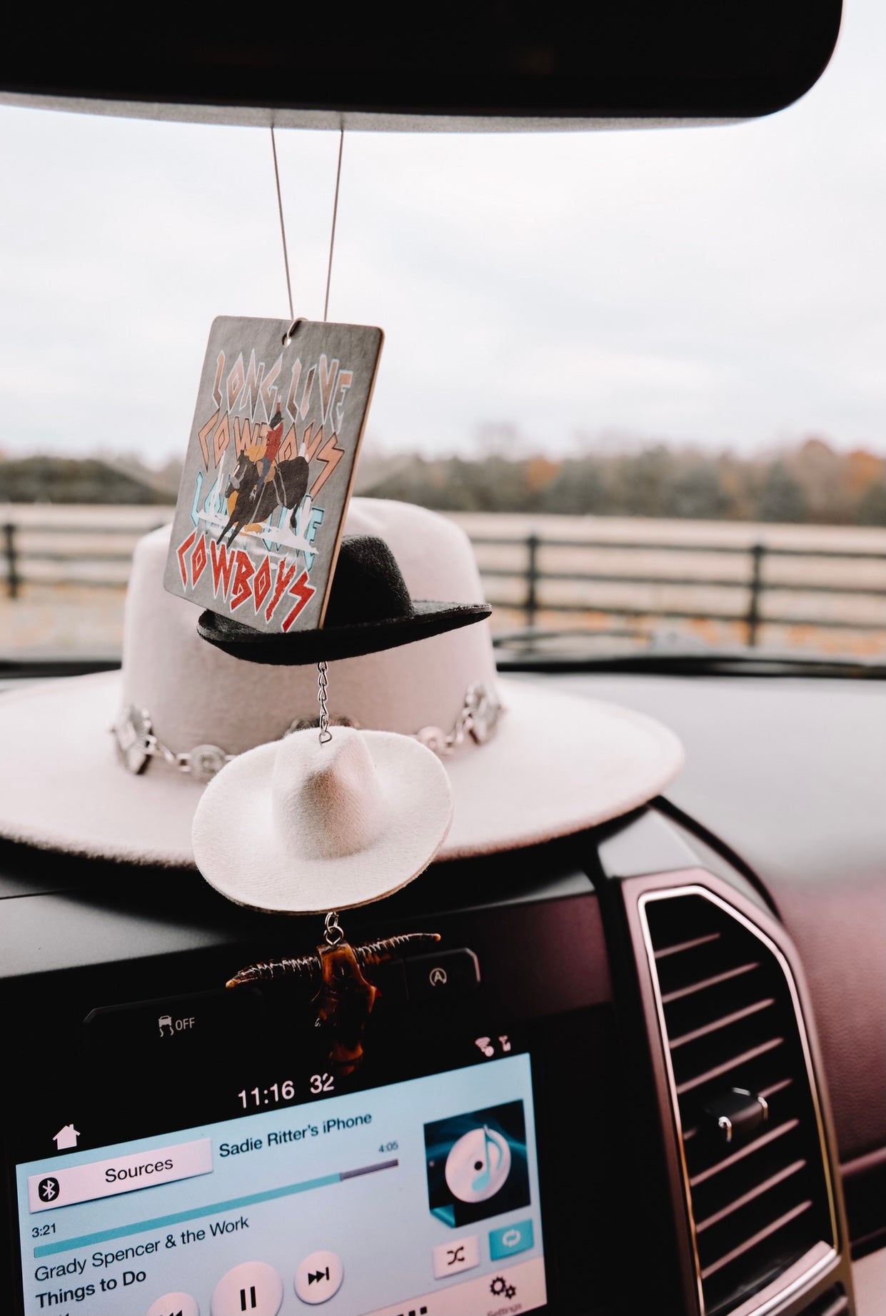 Cowboy Hat Car Charm / Car Charms / Rearview Mirror Decor 