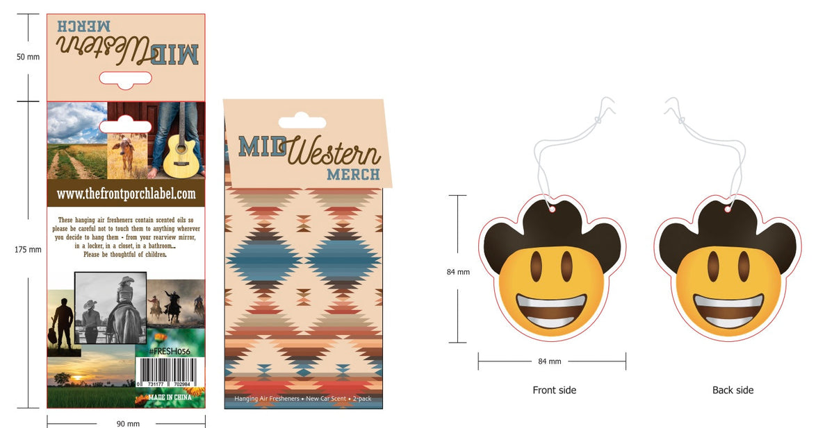 Cowboy Smiley Face Air Freshener