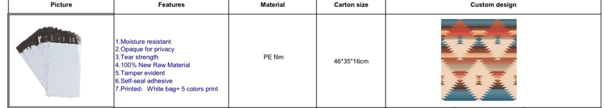 Aztec Poly Mailer 10x13 Shipping Bags 100-Pack